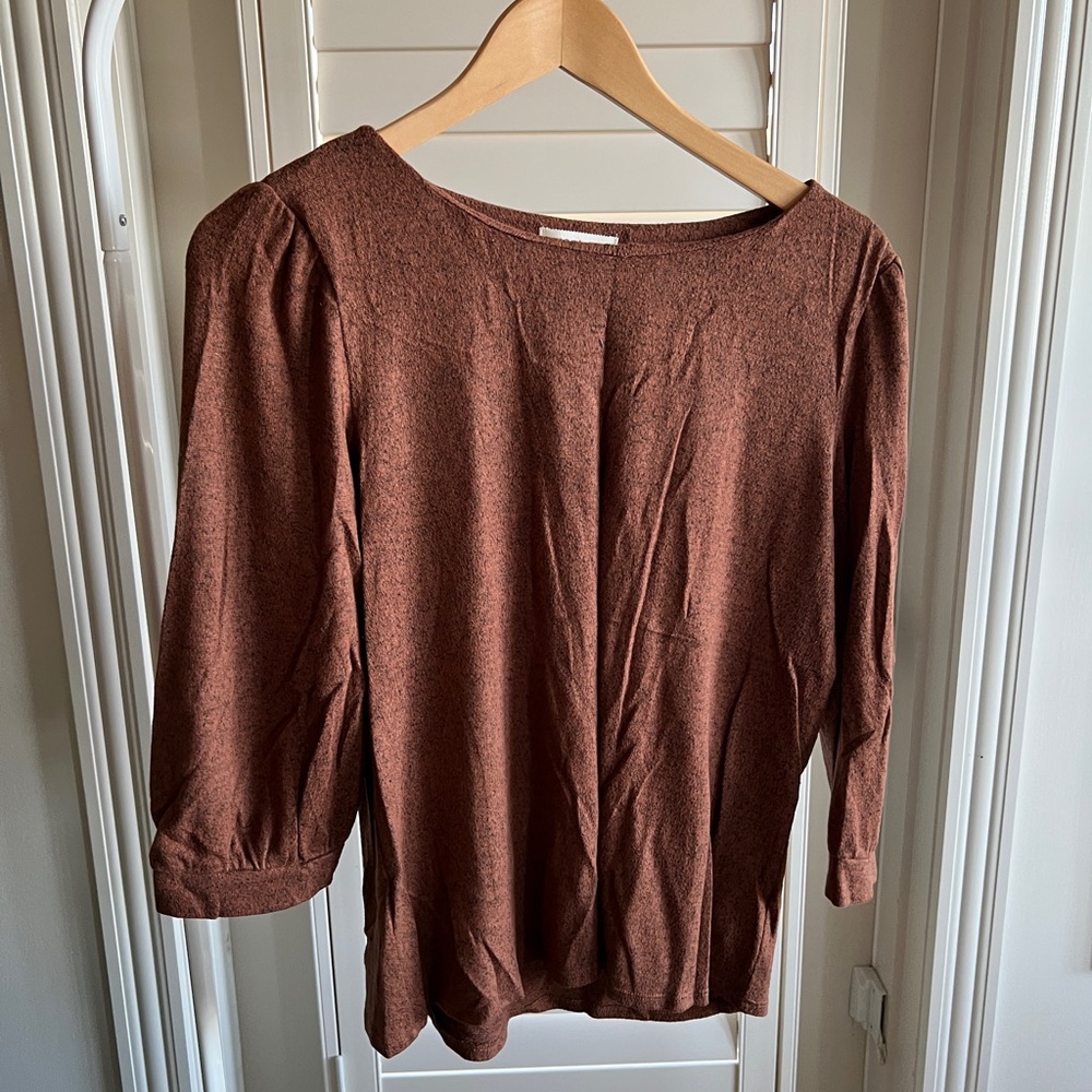 Super soft pumpkin spice, 3/4 sleeve top